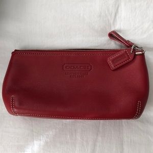 Coach Red Leather Pouch